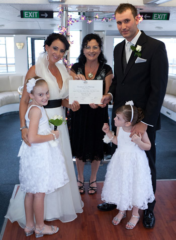 Rebecca & Patrick Imagine Cruises Marina Mirage Main Beach Gold Coast had a Love Story and a Family Ceremony as part of their Wedding Ceremony